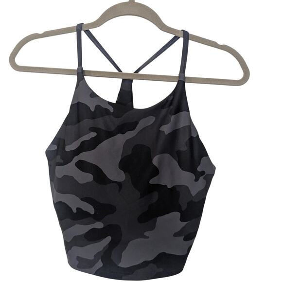OLD NAVY Active Powersoft Light Support Built-In Bra Black Camo Women Size Large - Picture 1 of 7